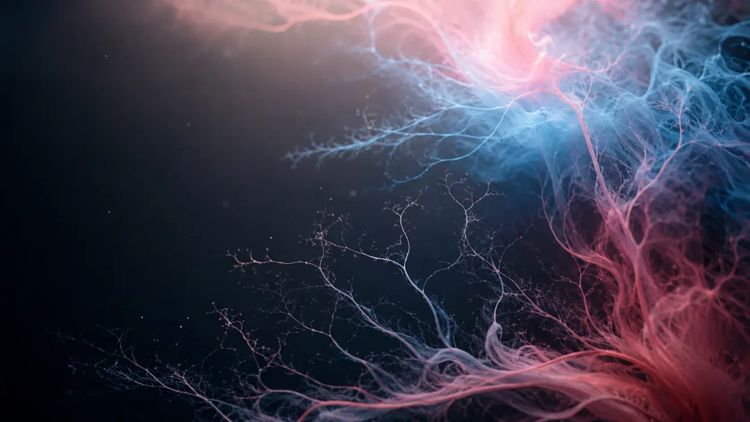 Abstract flowing patterns evoking the vascular system