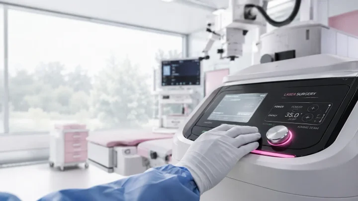 Modern laser surgery console in a clean operating theatre